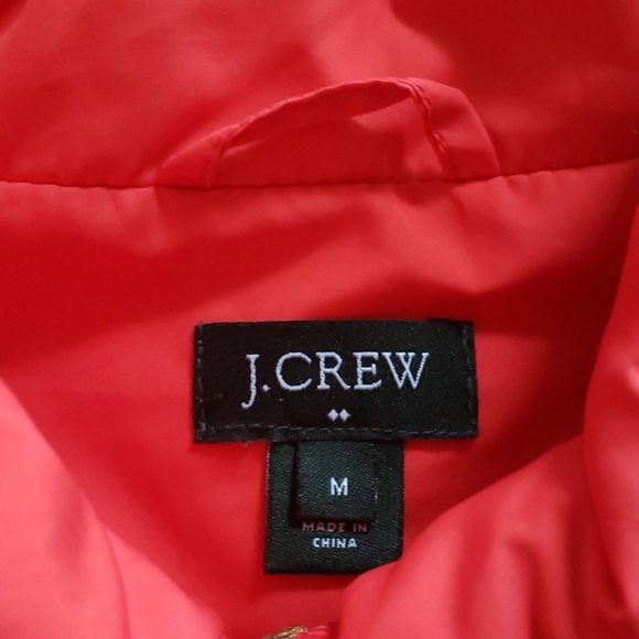 J. Crew Excursion Puffer Down Vest Red SzM - Picture 3 of 8